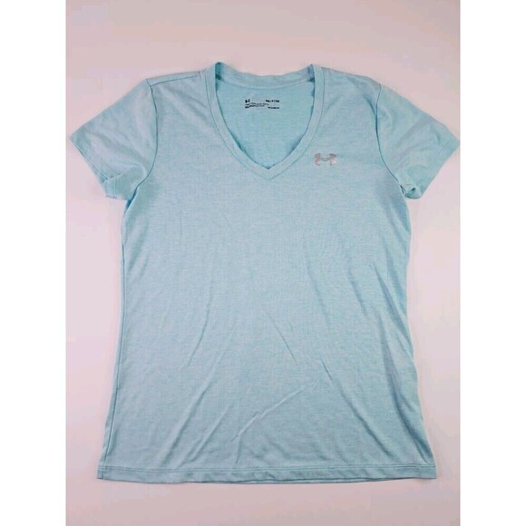 Under Armour Heatgear Loose Fit Womens Blue V Neck Tee Size S - Picture 1 of 5